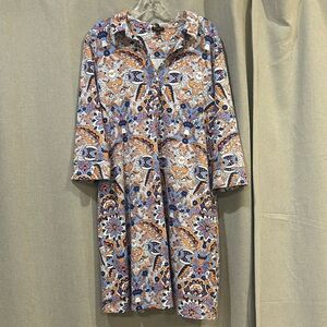Talbots XL Petite Paisley Print Dress